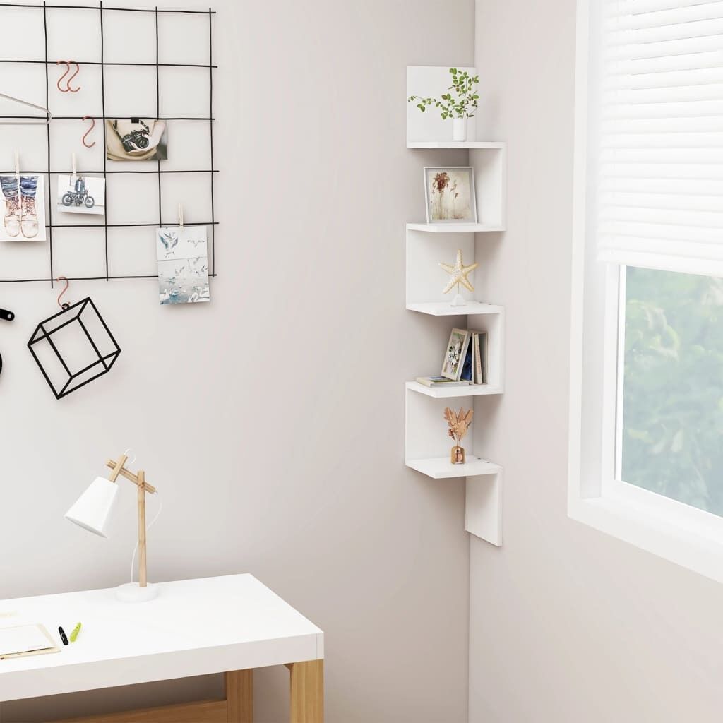 Wall Corner Shelf 20x20x127.5 cm Engineered Wood