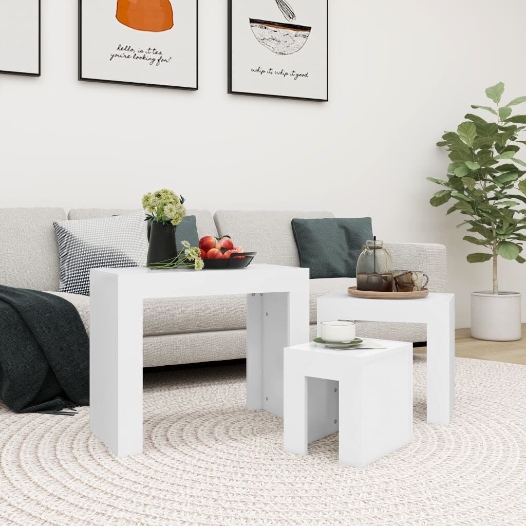 Nesting Coffee Tables 3 pcs Engineered Wood