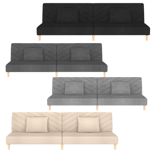 Wahiawa 2-Seater Sofa Bed with Two Pillows Fabric