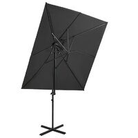 Double-Top Rotating Cantilever Parasol