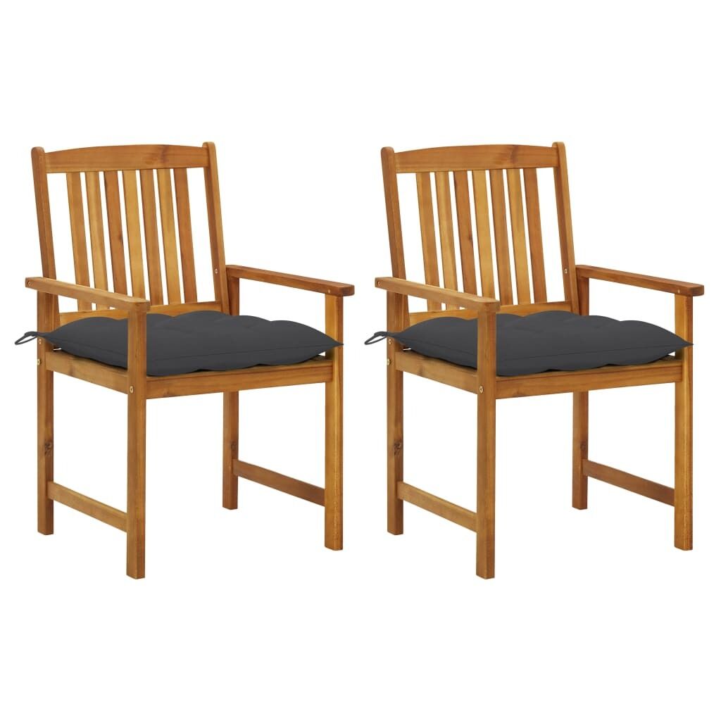 Garden Chairs with Cushions Solid Acacia Wood