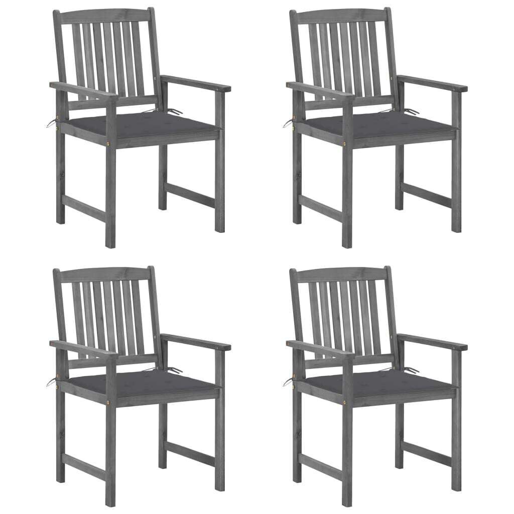 Garden Chairs with Cushions Solid Acacia Wood