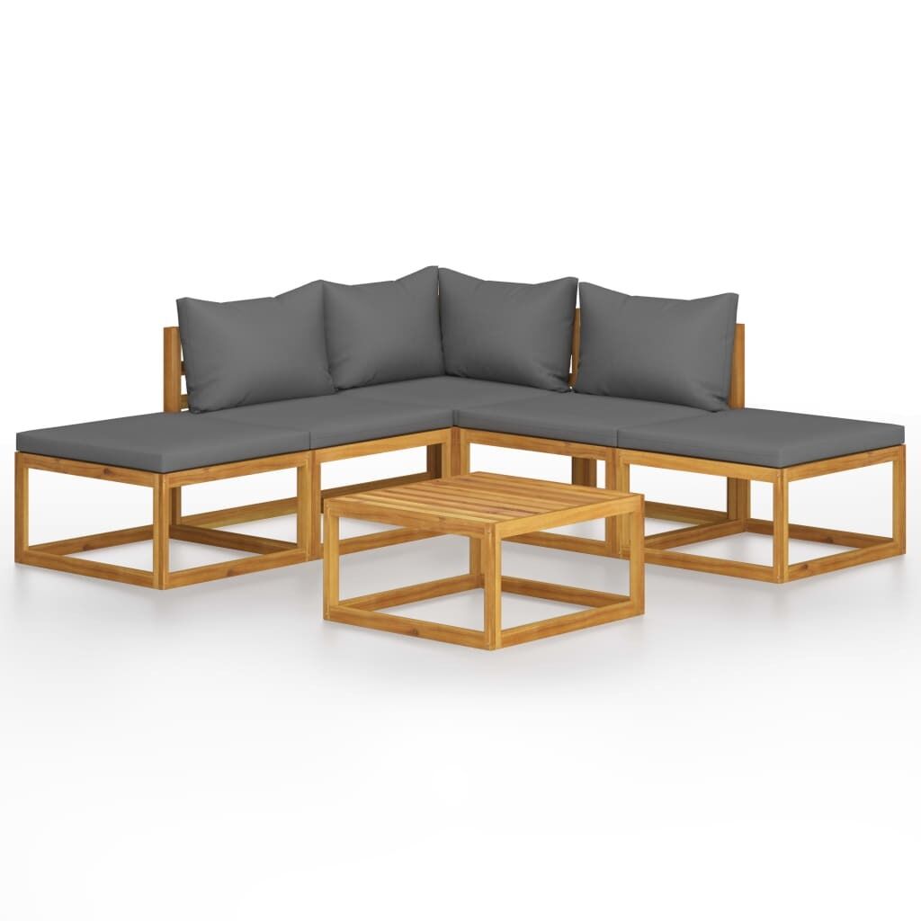 Garden Lounge Set with Cushions Solid Acacia Wood