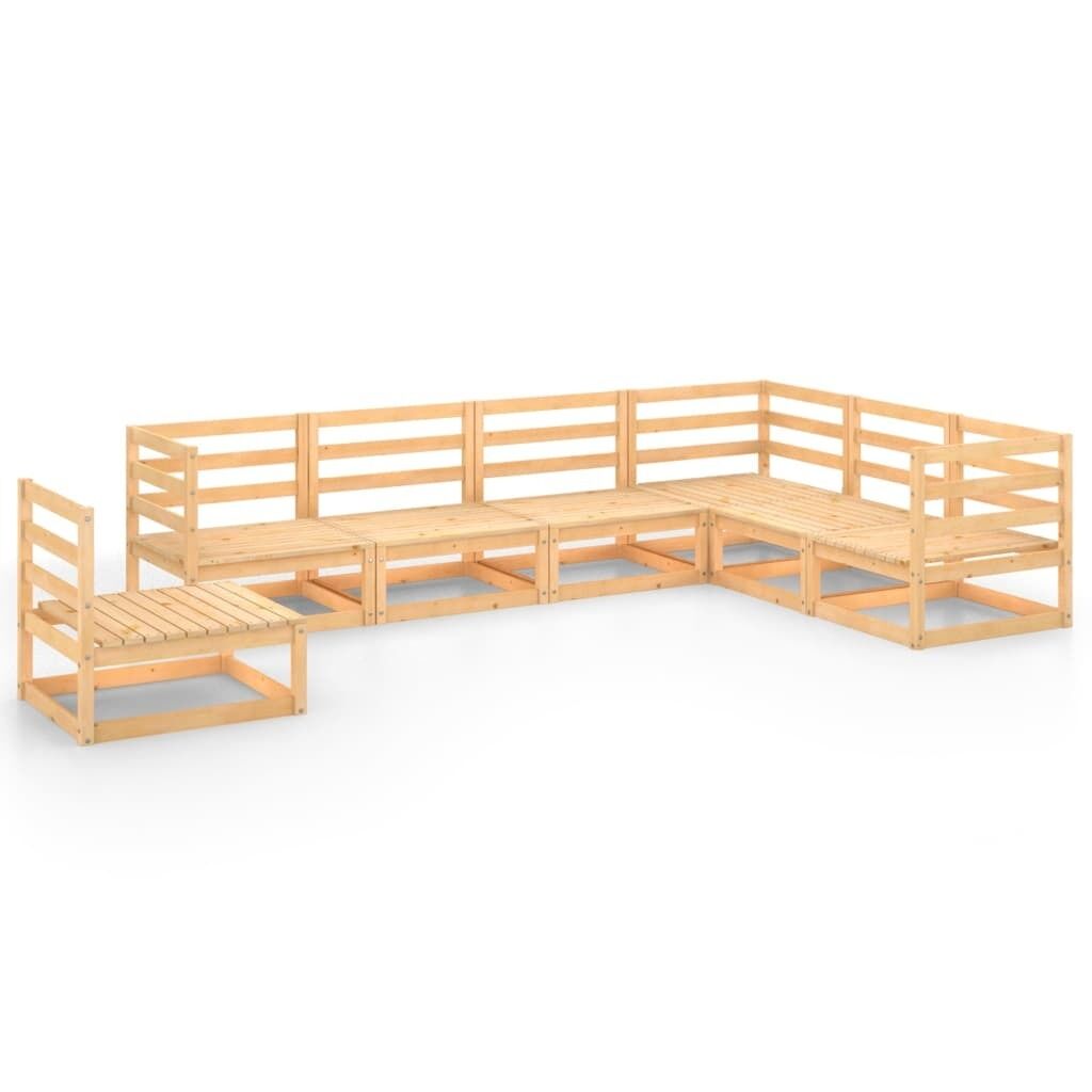 7 Piece Garden Lounge Set Solid Pinewood