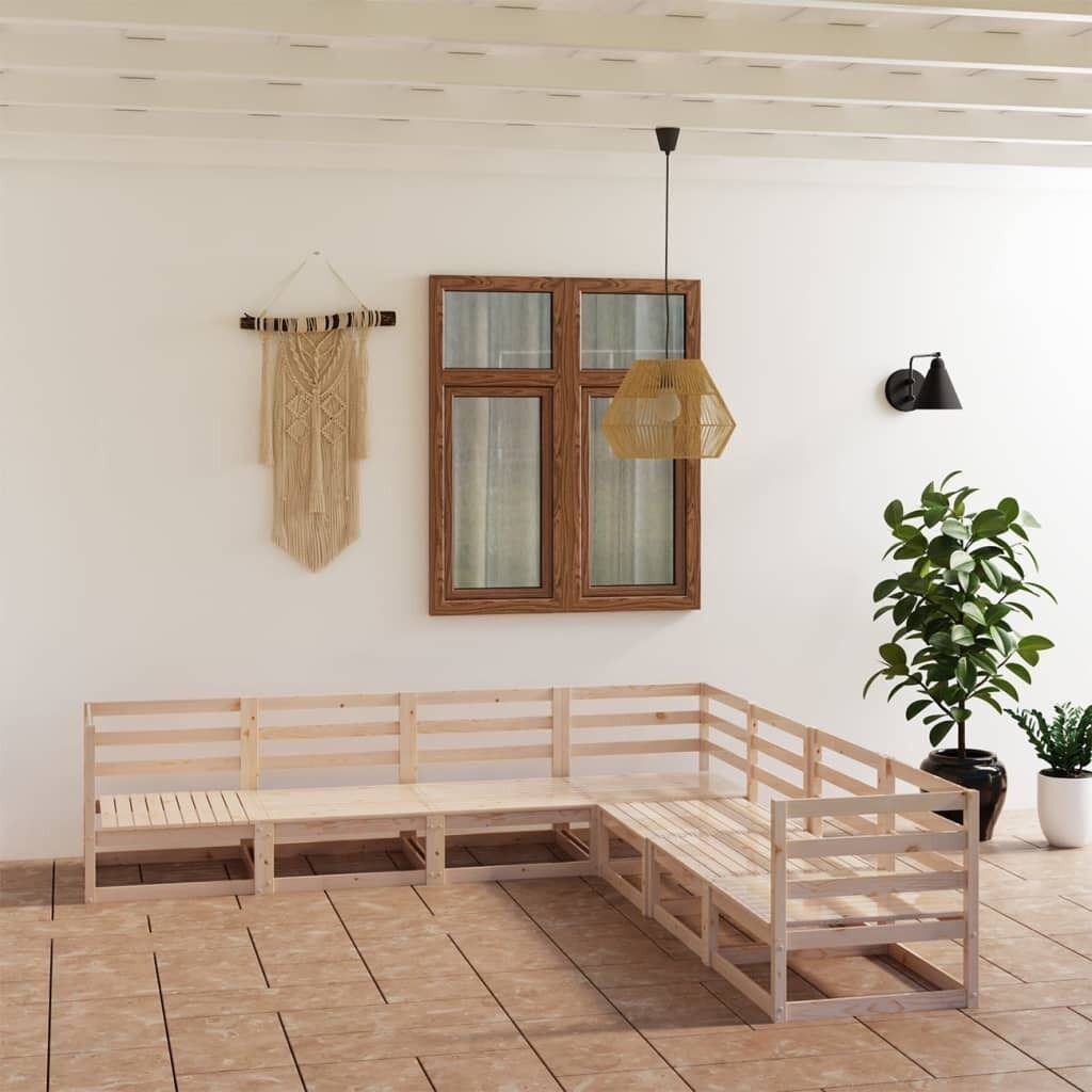 7 Piece Garden Lounge Set Solid Pinewood