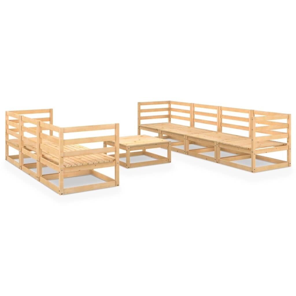 8 Piece Garden Lounge Set Solid Pinewood