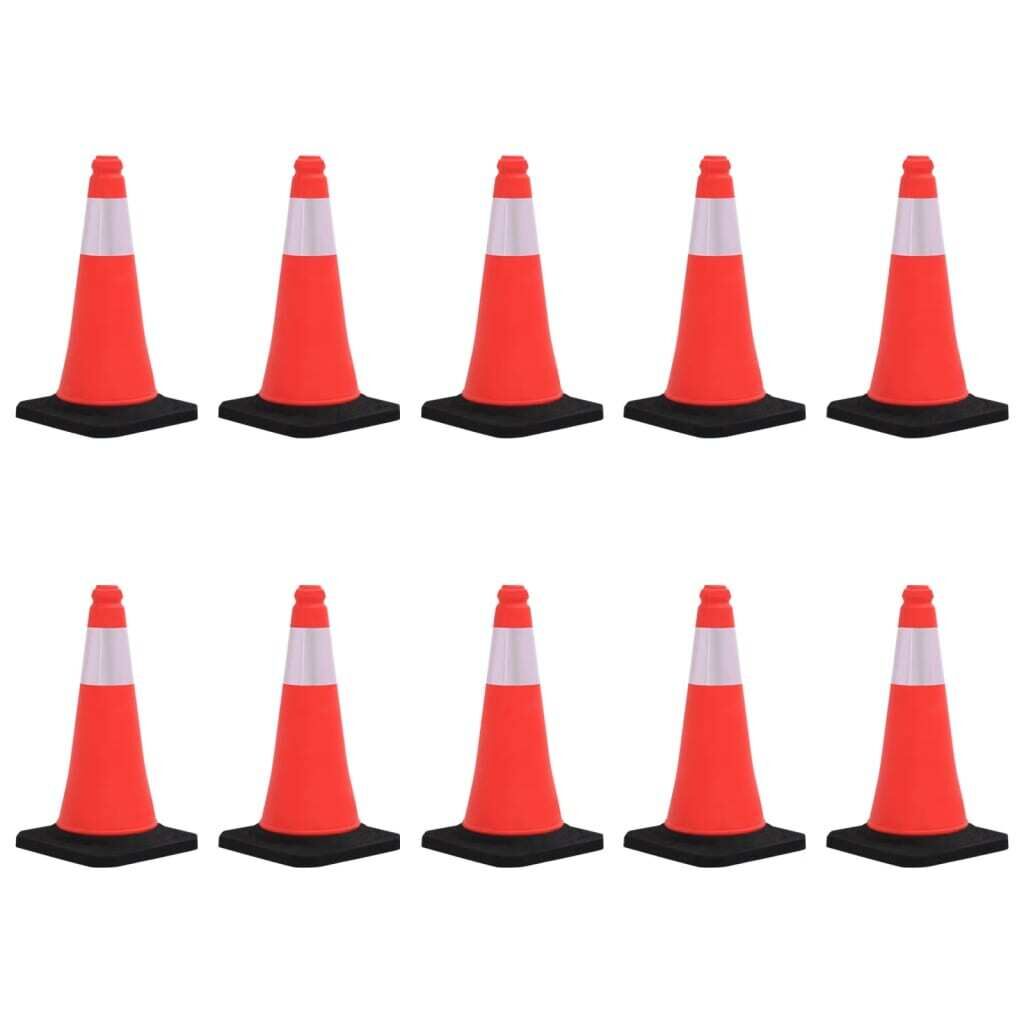 Reflective Traffic Cones with Heavy Bases 10 pcs