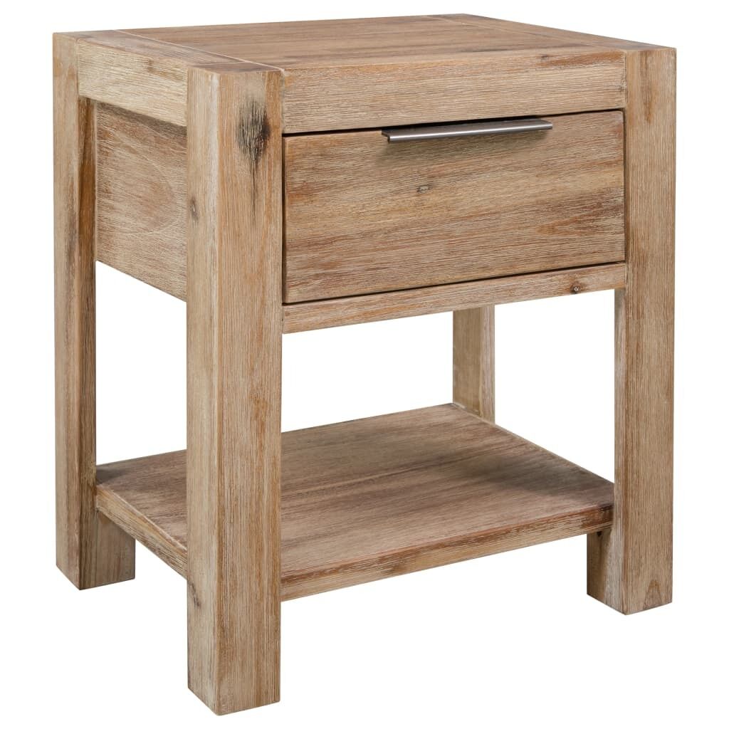 Brighouse Nightstand with Drawer 40x30x48 cm Solid Acacia Wood