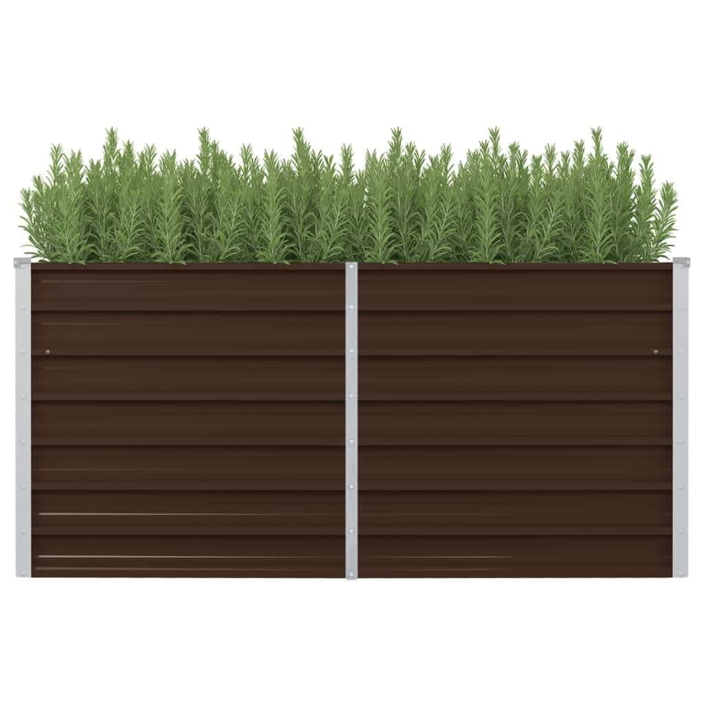 Raised Garden Bed Brown Galvanised Steel