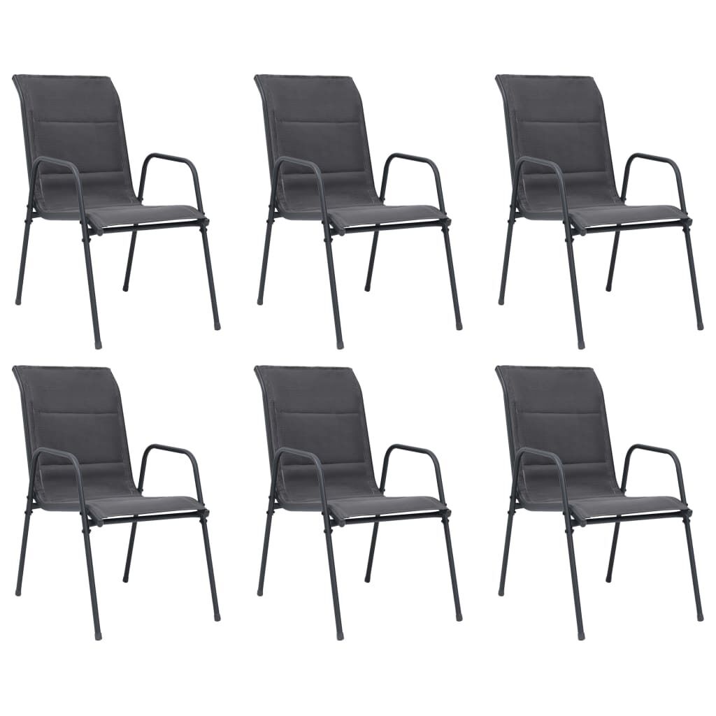 Stackable Garden Chairs Steel and Textilene Anthracite