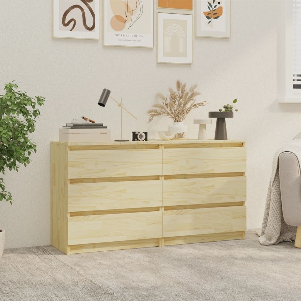 Hannibal Bedside Cabinets 2 pcs 60x36x64 cm Solid Pinewood