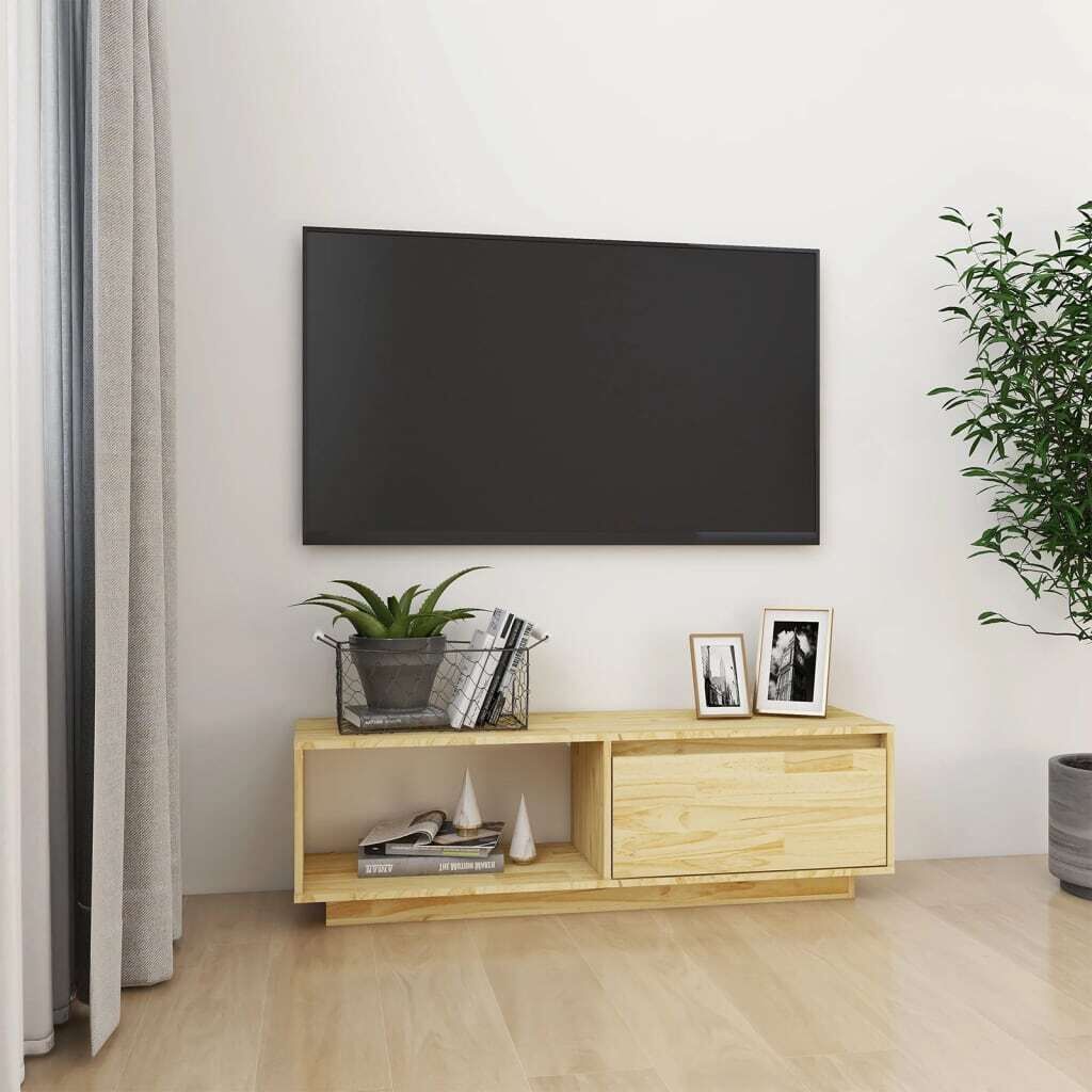Daruka TV Cabinet 110x30x33.5 cm Solid Pinewood