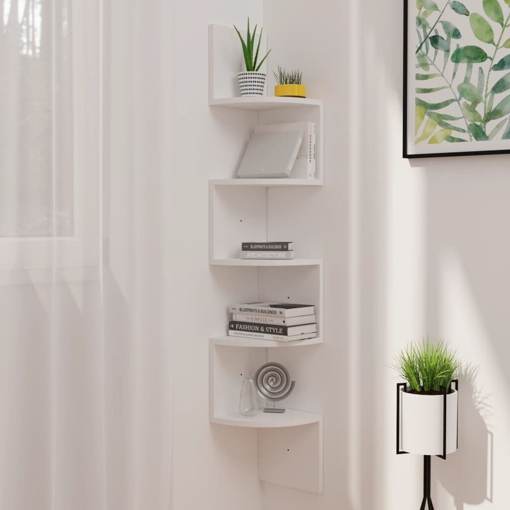 Wall Corner Shelf 19x19x123 cm Engineered Wood