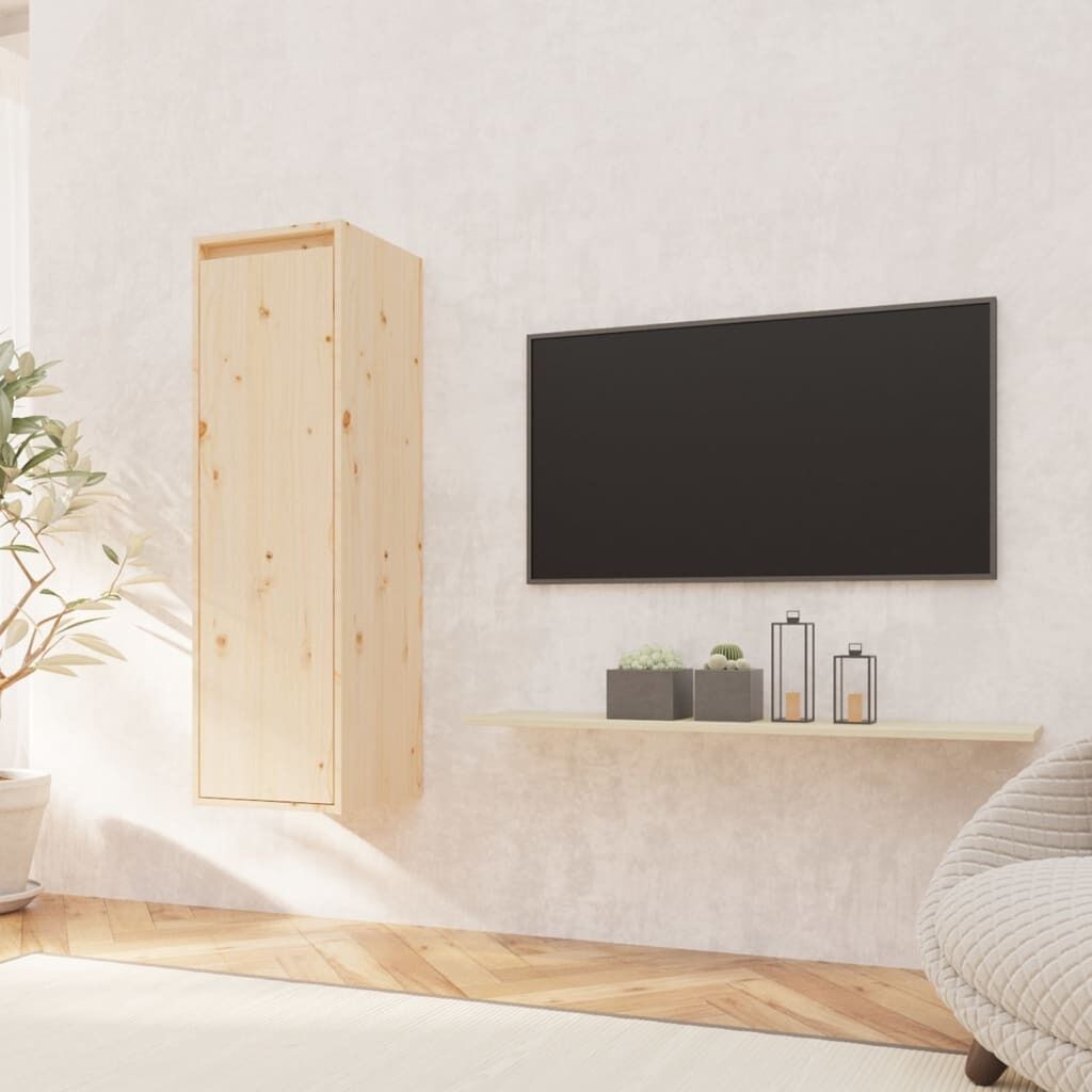 Wall Cabinet 30x30x100 cm Solid Wood Pine