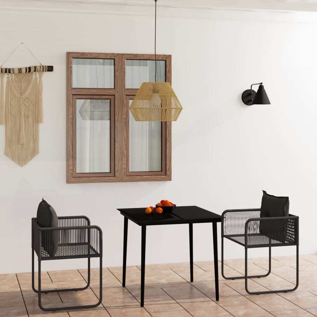 Garden Dining Set Black