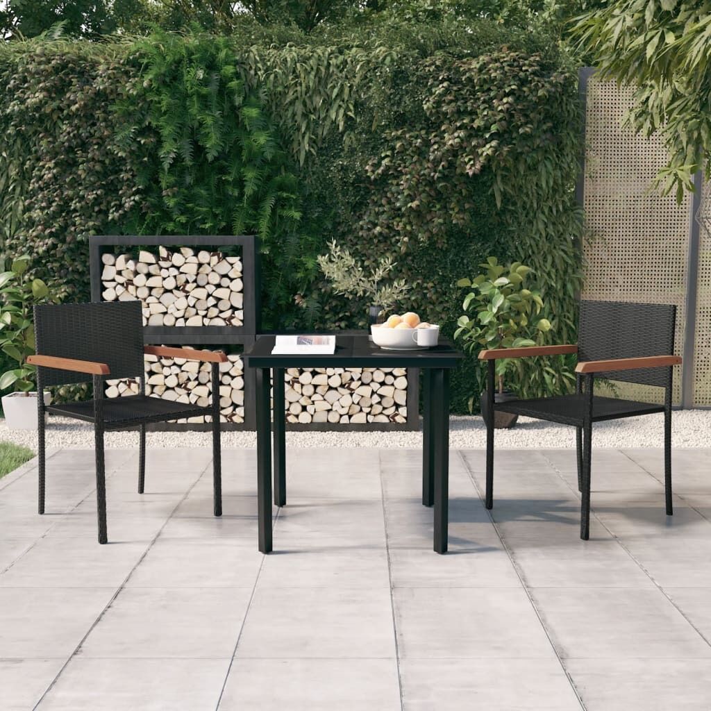 Garden Dining Set Black