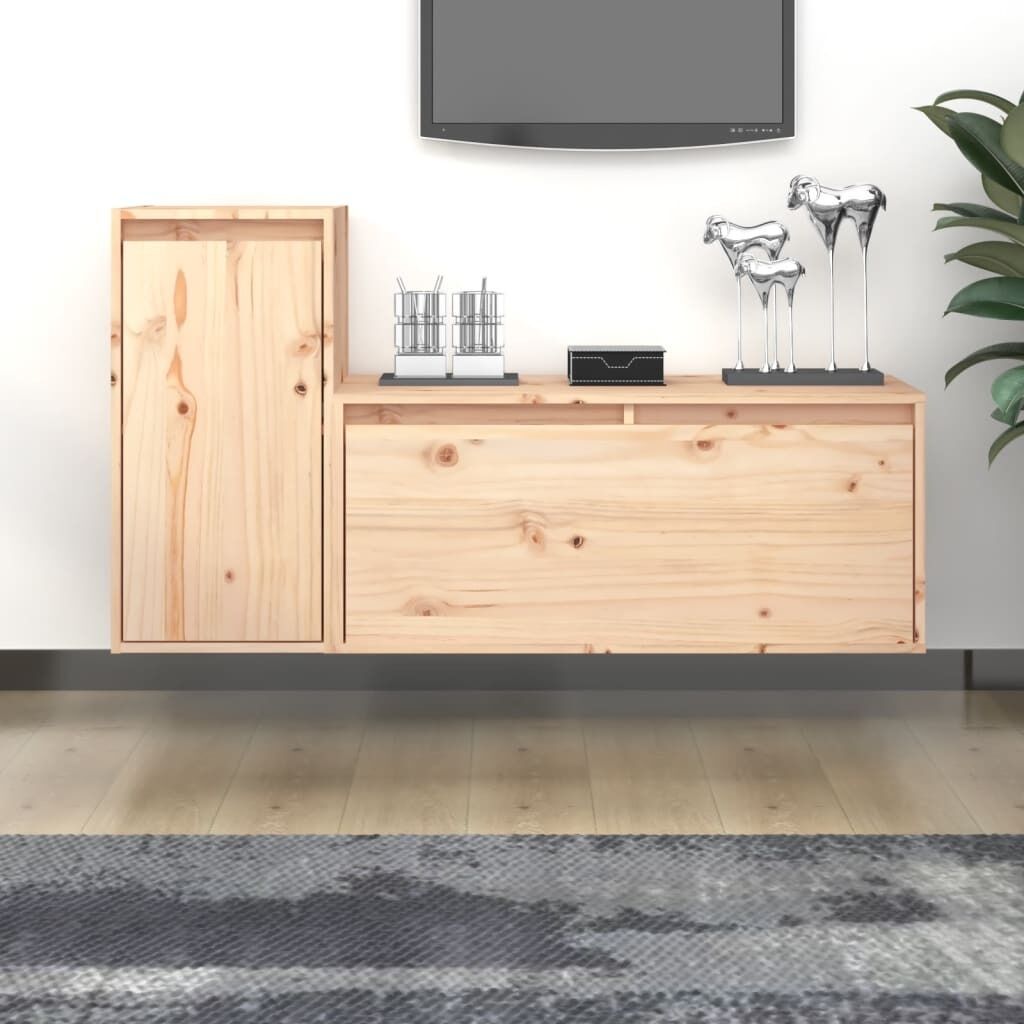 Delavan TV Cabinets 2 pcs Solid Wood Pine