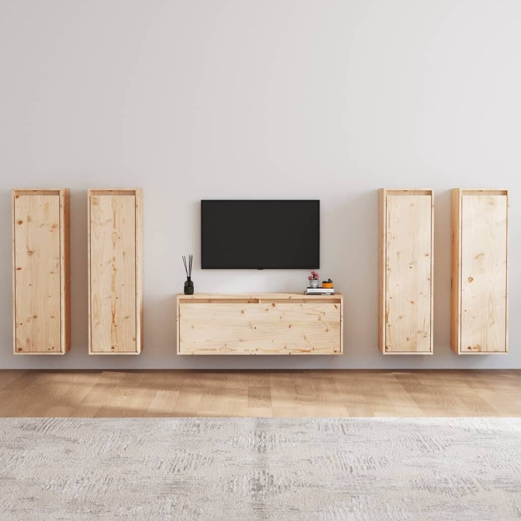 Doylestown TV Cabinets 5 pcs Solid Wood Pine
