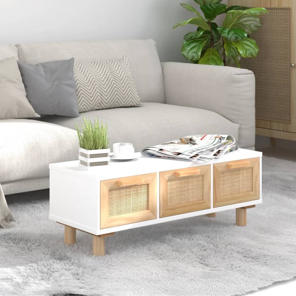 Coffee Table 80x40x30 cm Engineered Wood&Solid Wood Pine