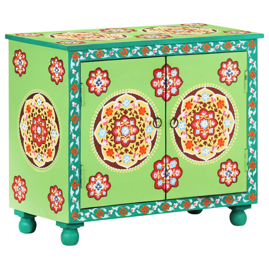 Hand Painted Sideboard 70x35x60 cm Solid Mango Wood