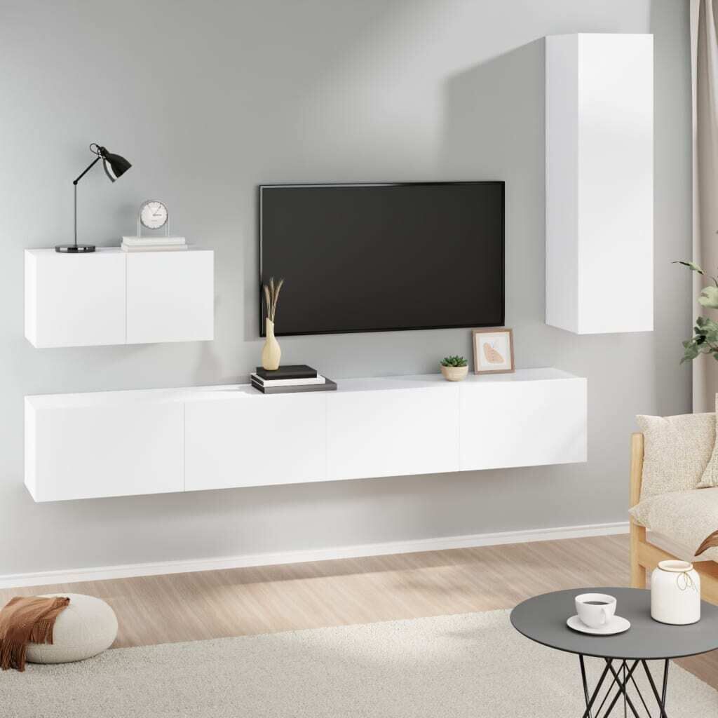Hemet 4 Piece TV Cabinet Set Engineered Wood