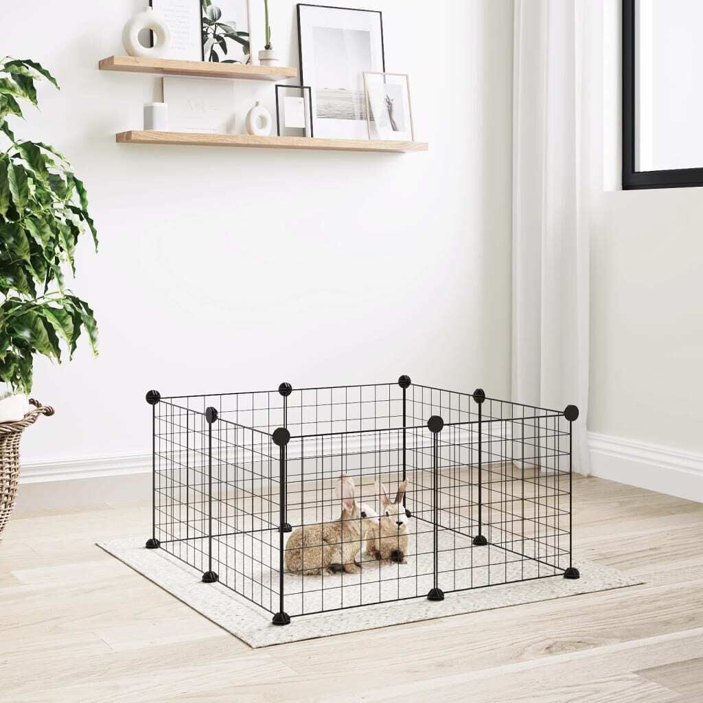 Pet Cage Black 35 by 35 cm Steel Rabbit Hutches Range 3