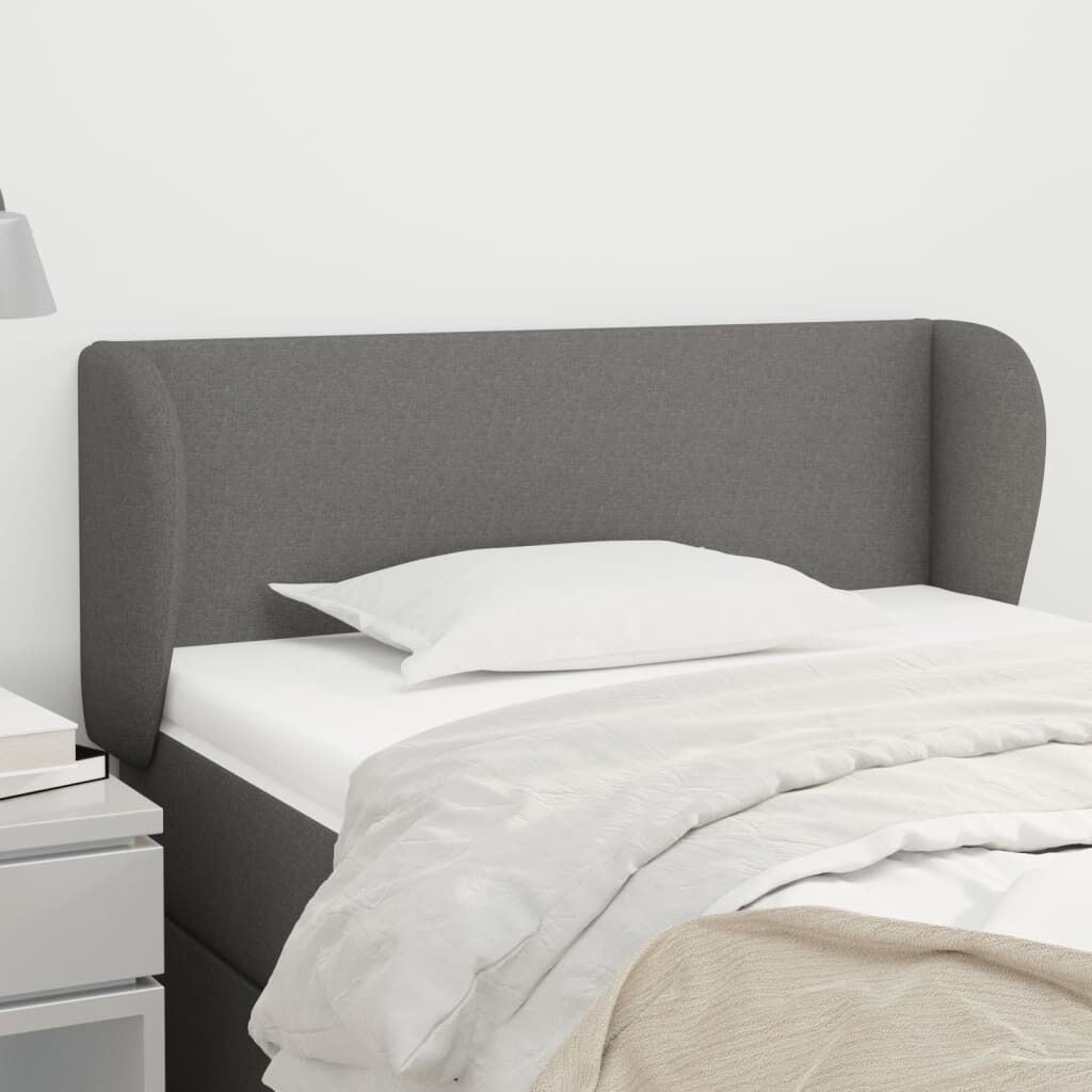 Headboard with Ears Dark Grey Fabric