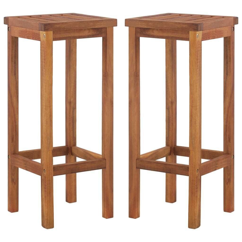 Bar Chairs Solid Acacia Wood