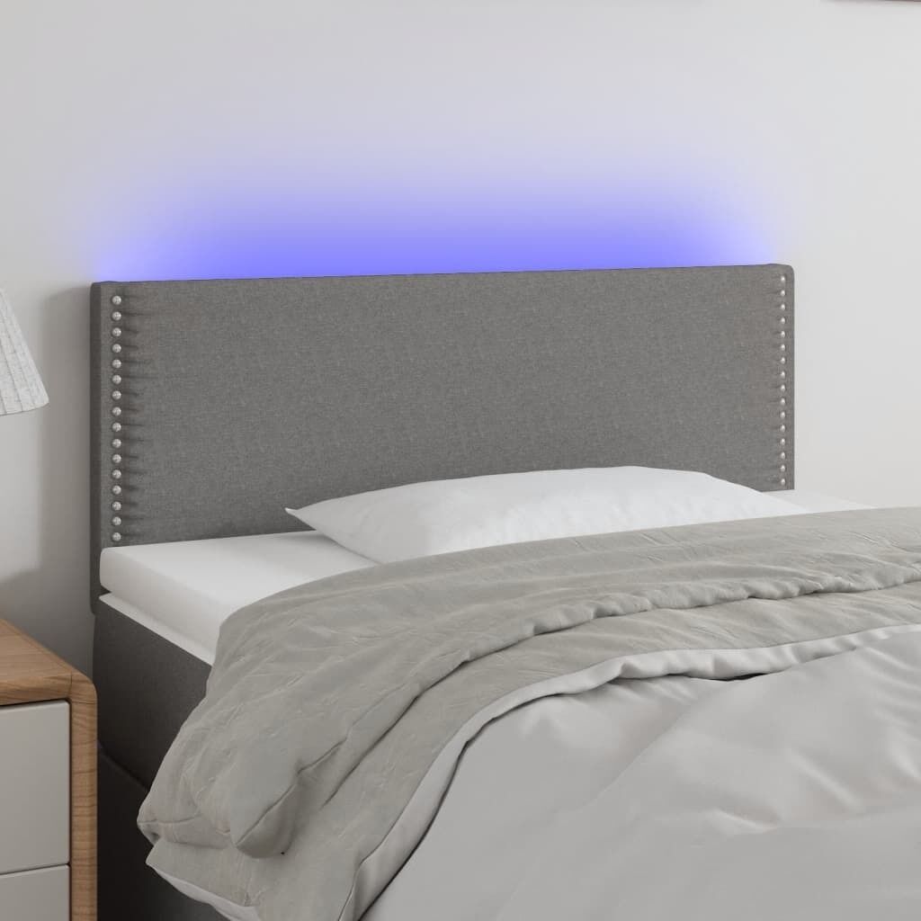 LED Headboard Dark Grey Fabric