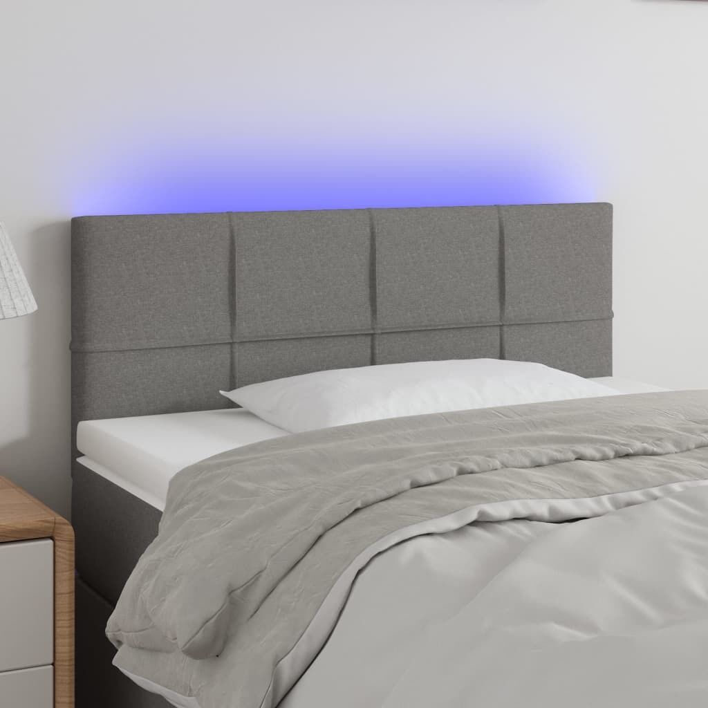 LED Headboard Dark Grey Fabric