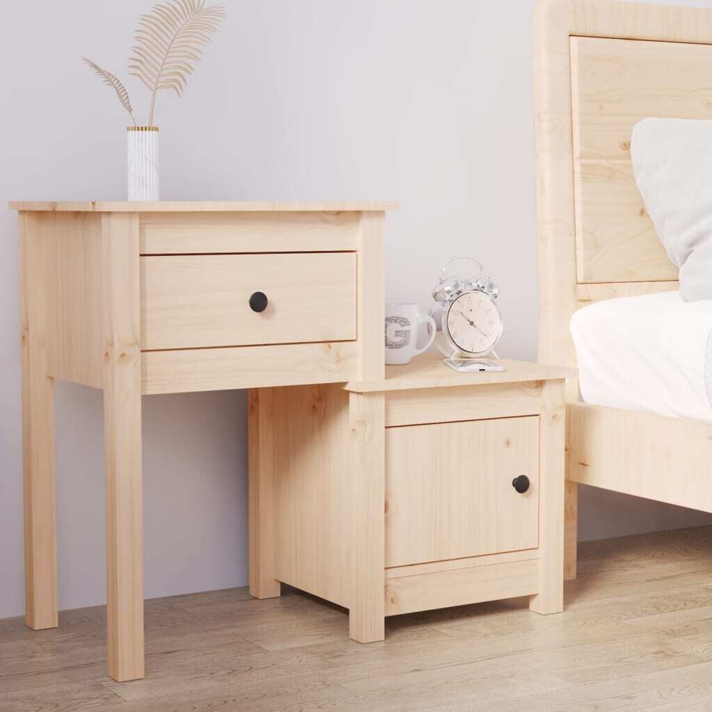 Tiverton Bedside Cabinet 79.5x38x65.5 cm Solid Wood Pine