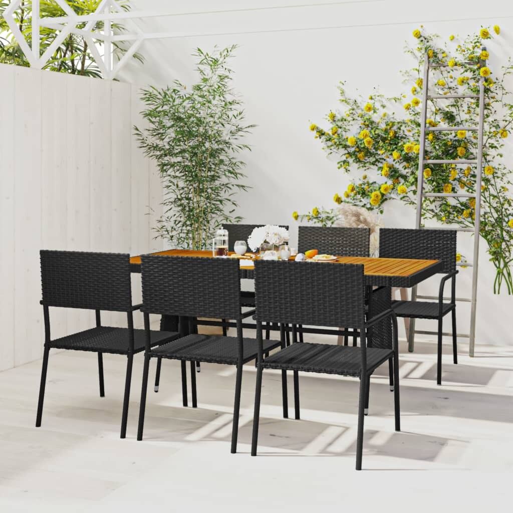 Outdoor Dining Set Poly Rattan