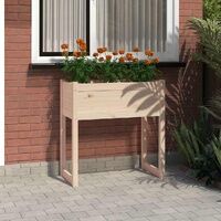 Raised Pine Flower Planter with Natural Grain