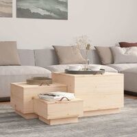 Handled Pine Storage Box Trio with Lids