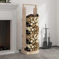 Raised Pine Log Storage Stand