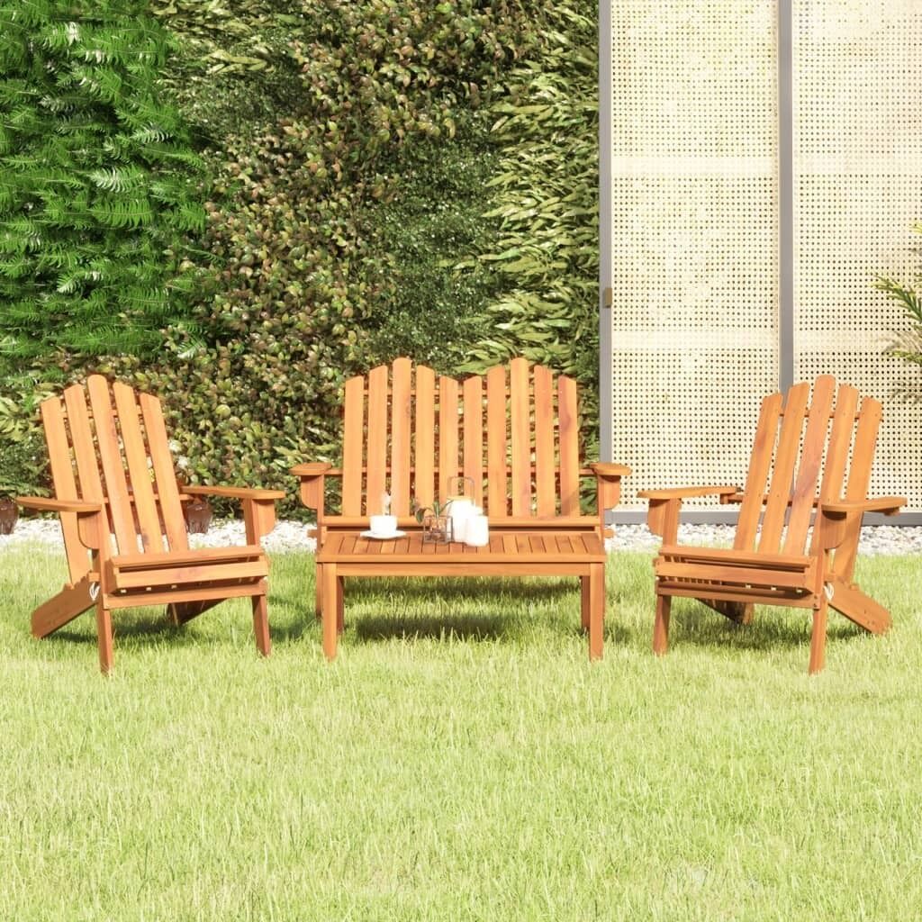 Adirondack Garden Lounge Set Solid Wood Acacia