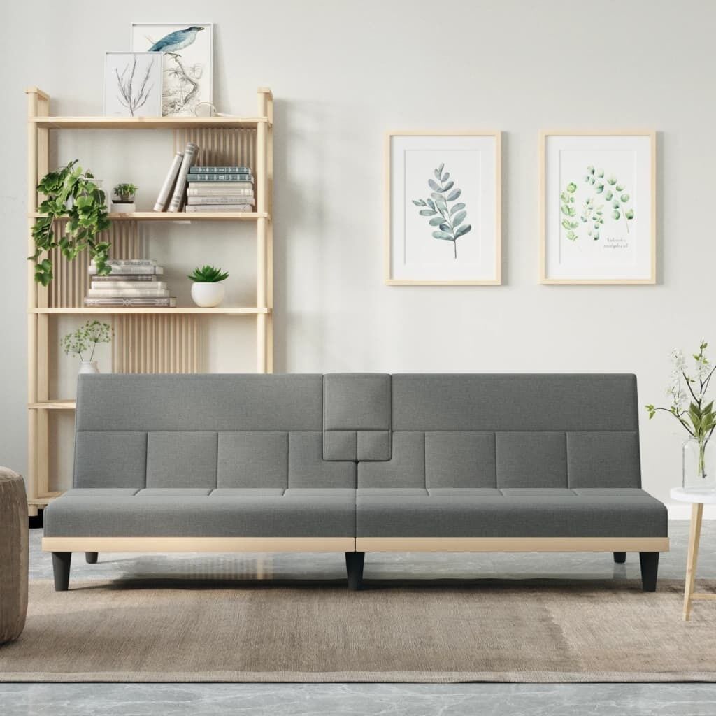 Sofa Bed with Cup Holders Fabric