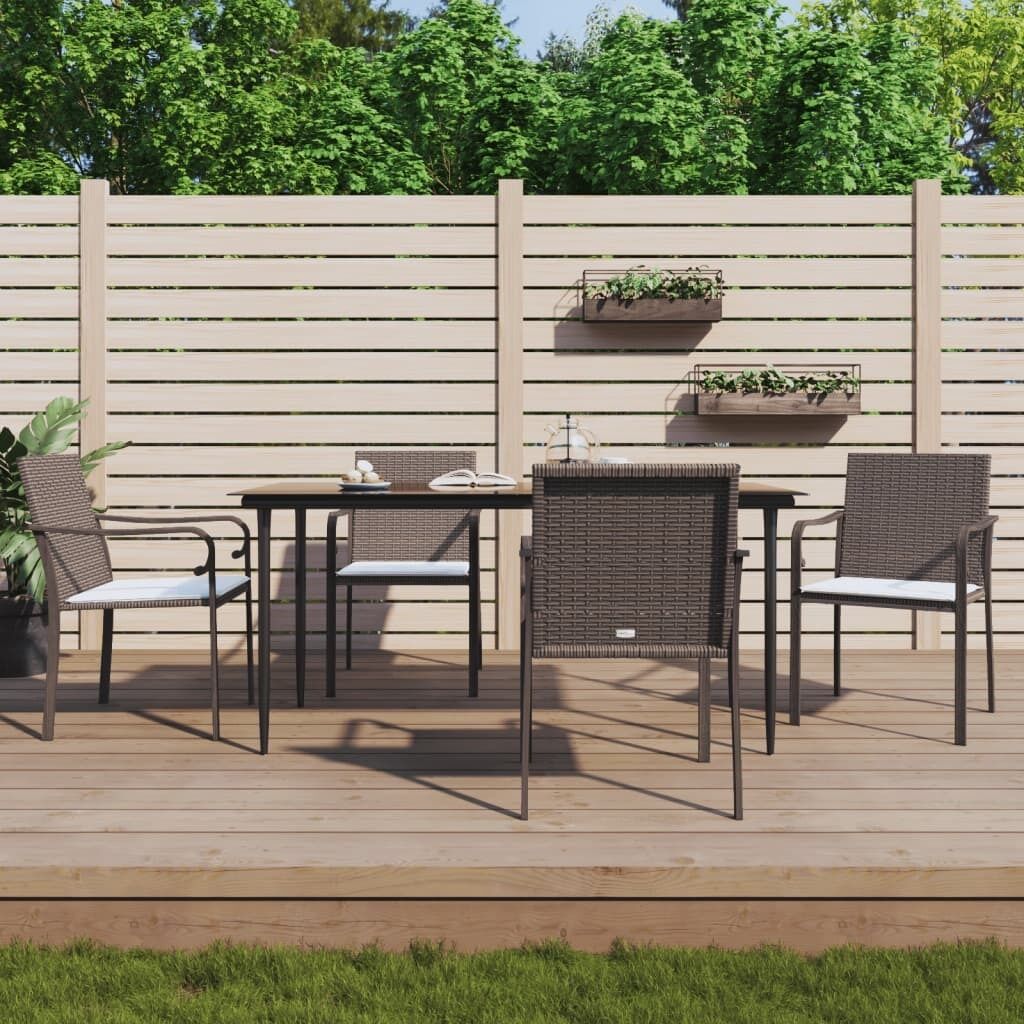 Garden Chairs with Cushions 56x59x84 cm Poly Rattan