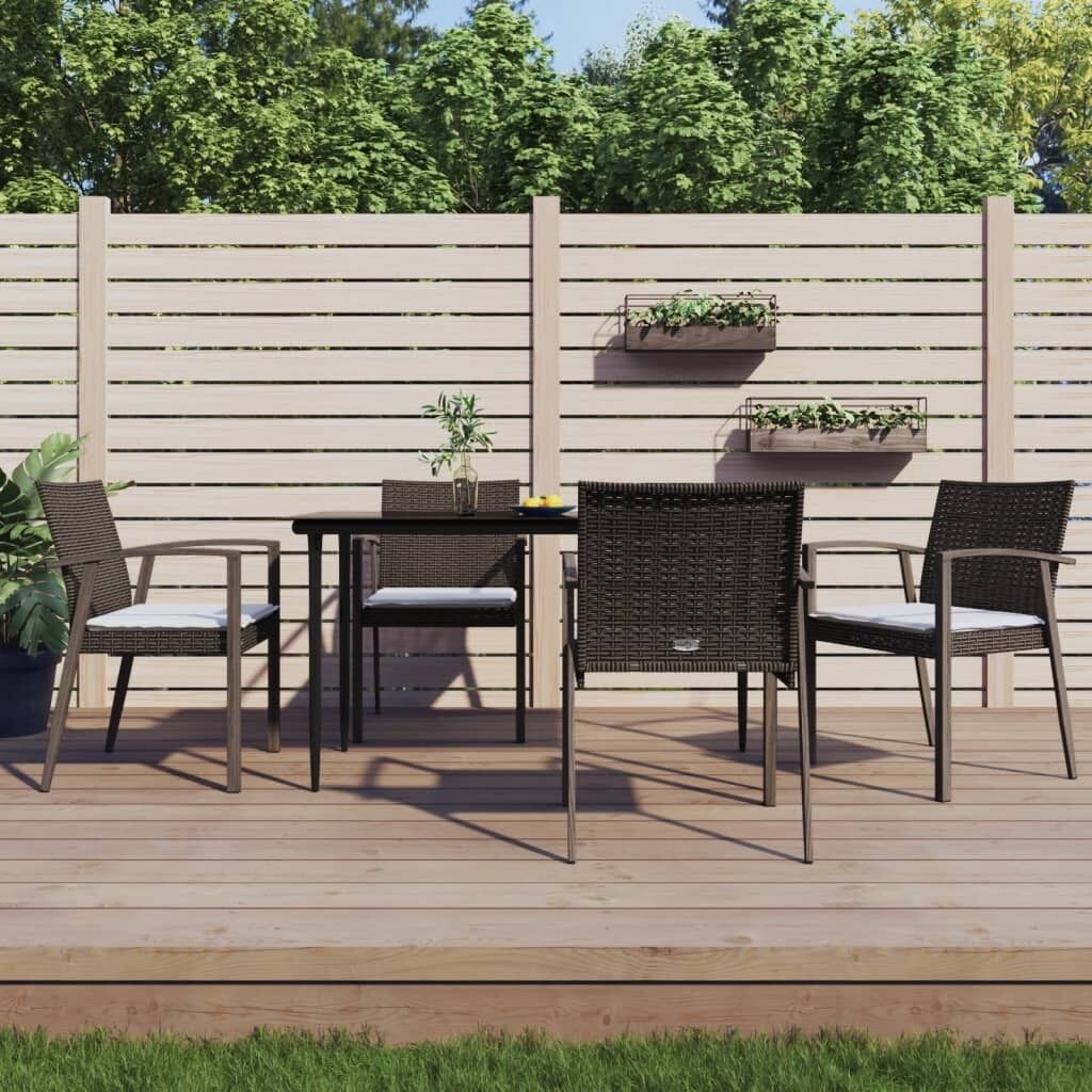Garden Chairs with Cushions 56.5x57x83 cm Poly Rattan