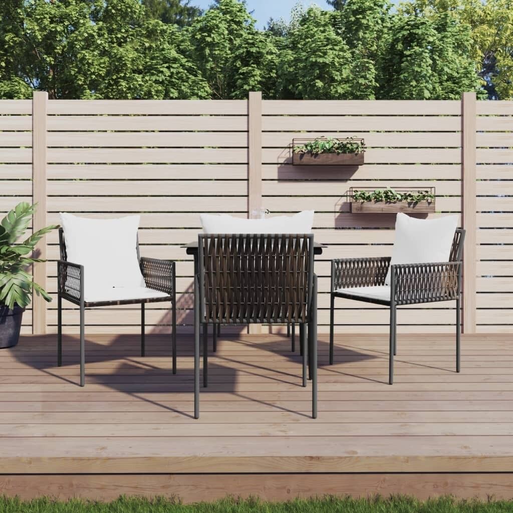 Garden Chairs with Cushions 54x61x83 cm Poly Rattan