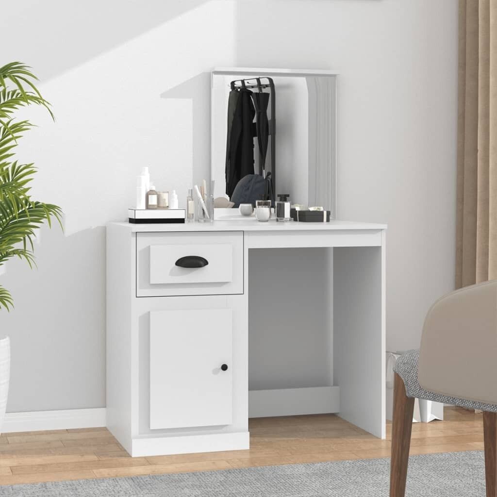 Dressing Table with Mirror Engineered Wood
