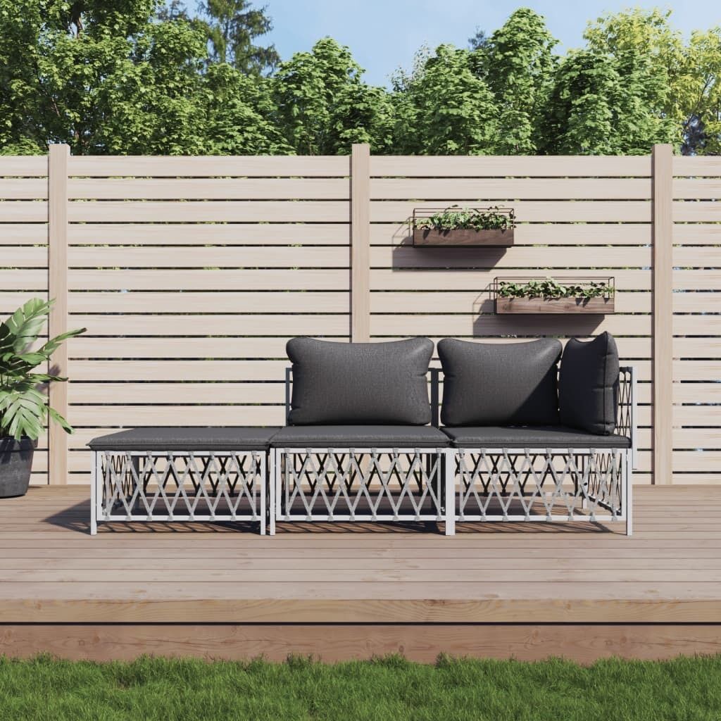 Garden Lounge Set with Cushions Steel