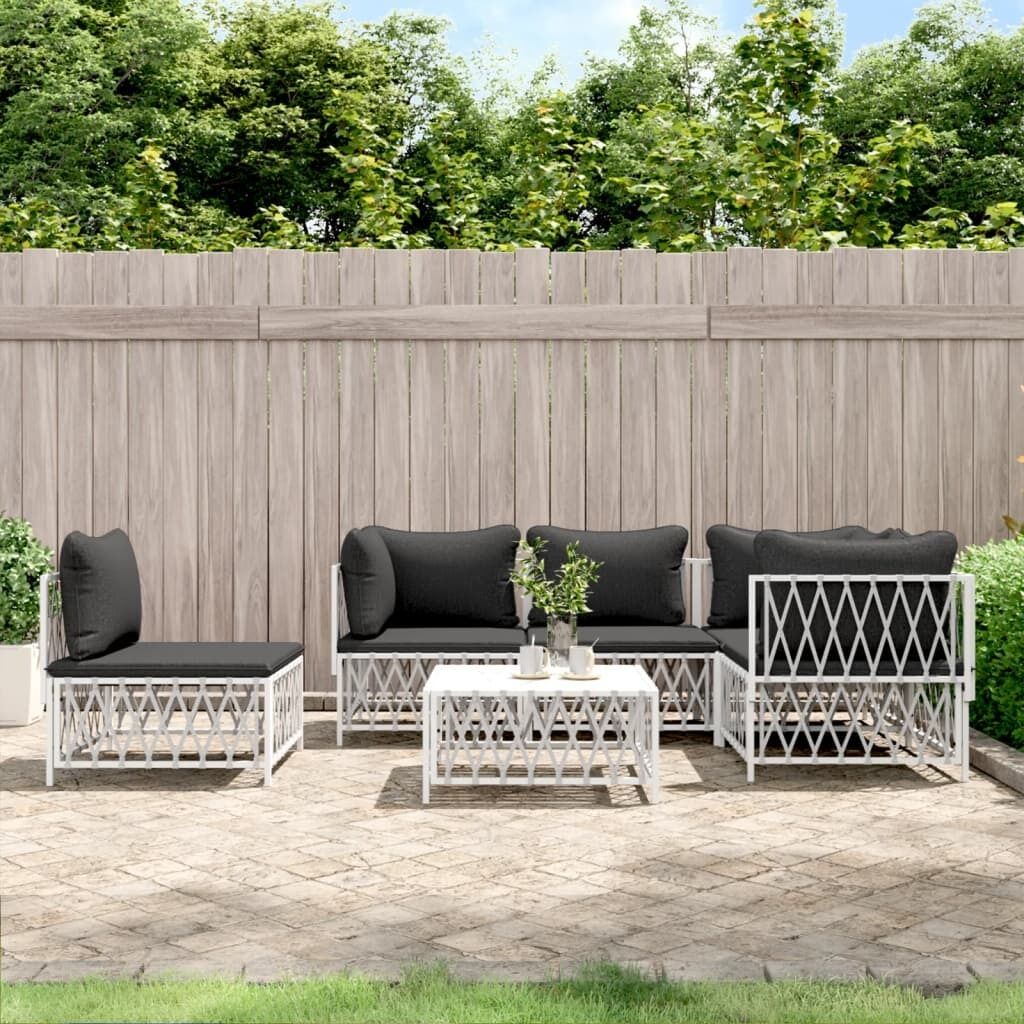 Garden Lounge Set with Cushions Steel