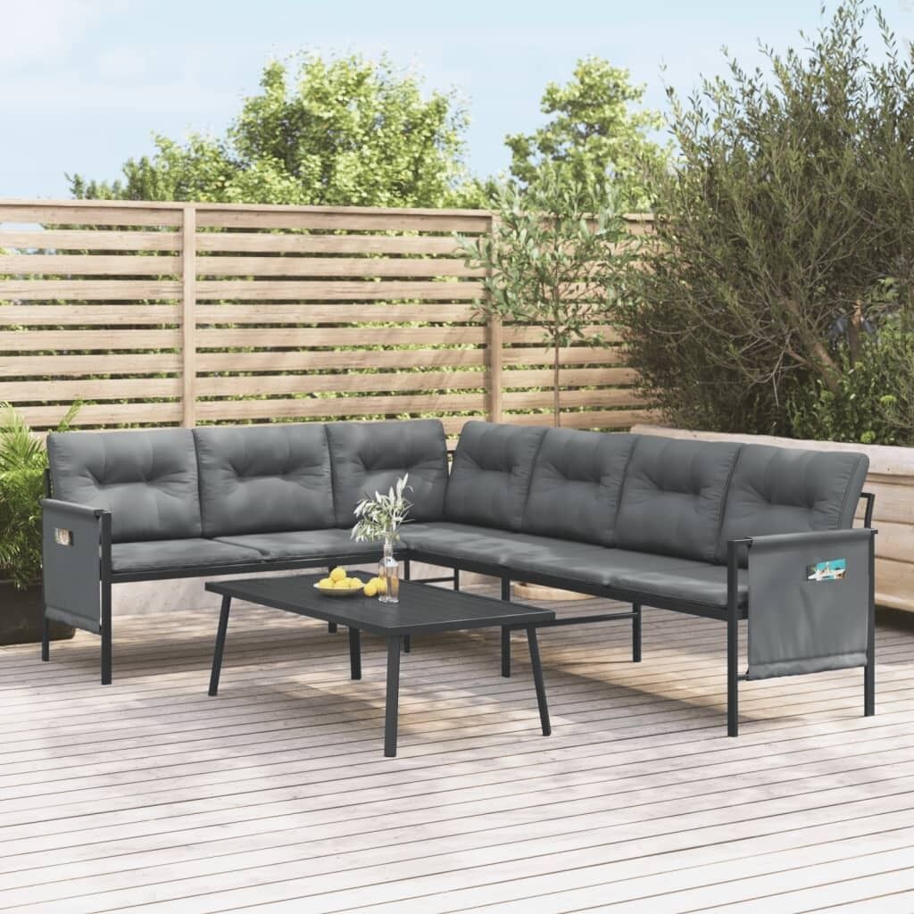 Garden Lounge Set Anthracite Steel