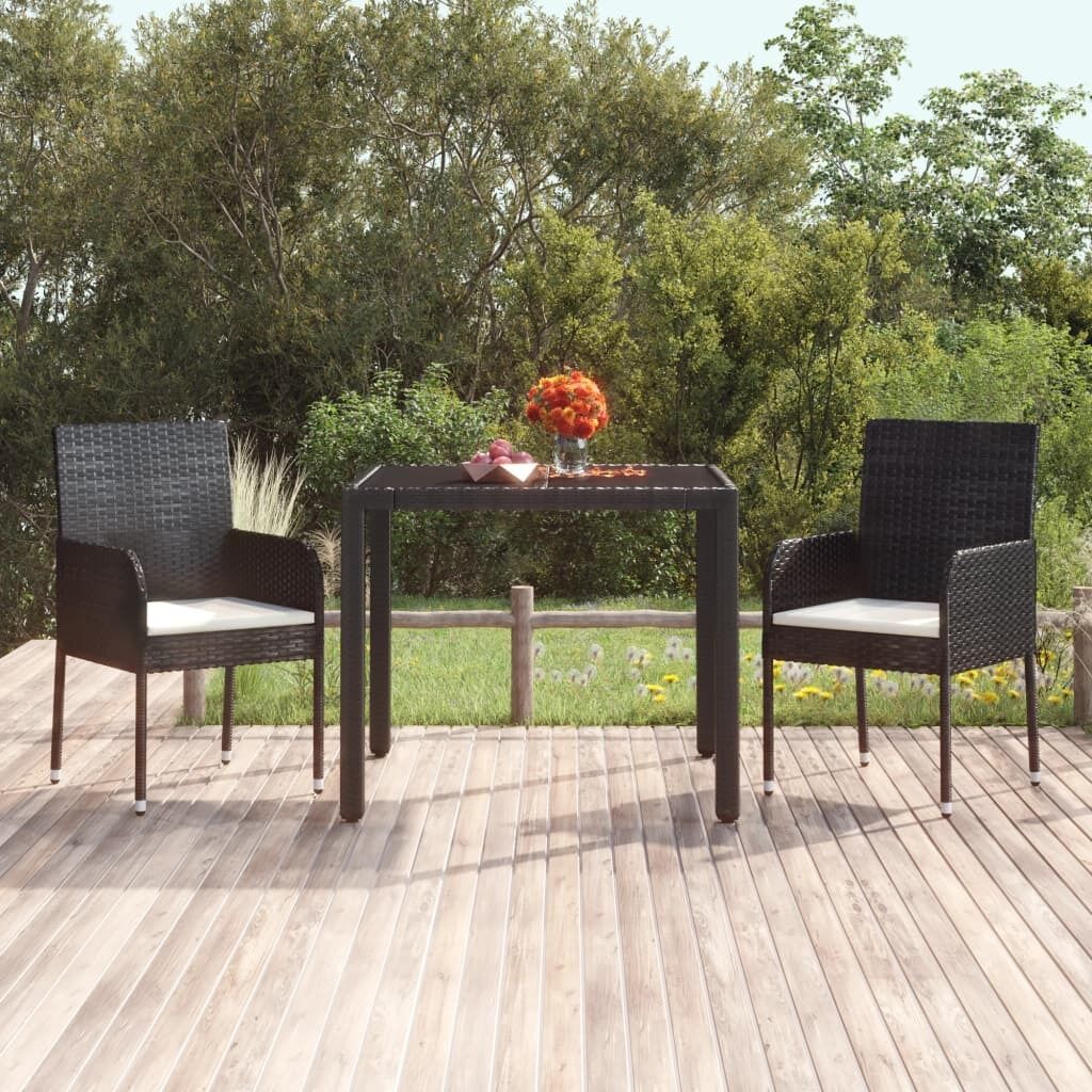 Garden Chairs with Cushions Poly Rattan