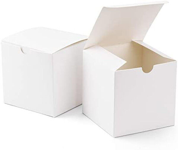 10 Pack of White 5cm Square Cube Card Gift Box - Folding Packaging Small rectangle/square Boxes for Wedding Jewelry Gift Party Favor Model Candy Choco