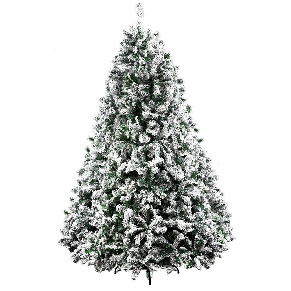 Christmas Tree 2.4M Xmas Tree Decorations Snow Flocked 1500 Tips