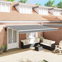 Awning Frame Manual White 450 x 300 cm Aluminium