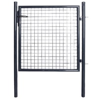 Mesh Garden Gate Galvanised Steel 85.5x100 cm Grey