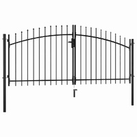 Double Door Fence Gate Woerden with Spear Top 299.5x149.5 cm